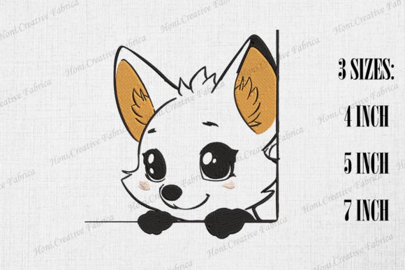 Review: Cute Fox Peeking from Wall Embroidery Design