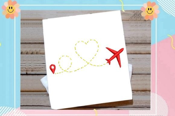 Stitching Love with Airplane Tracing a Lovely Heart